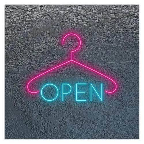 Hängende Kunst-Leuchtreklamen Neonschild „Kleiderbügel Geöffnet“ Für Schlafzimmer, Schrank, Studio-LED-Licht Für Stylisten, Fashionistas, DIY-Raumdekoration, 40cm Hängende Kunst-Leuchtreklamen Neonschild „Kleiderbügel Geöffnet“ Für Schlafzimmer, Schrank, Studio-LED-Licht Für Stylisten, Fashionistas, DIY-Raumdekoration, 40cm von XENITE