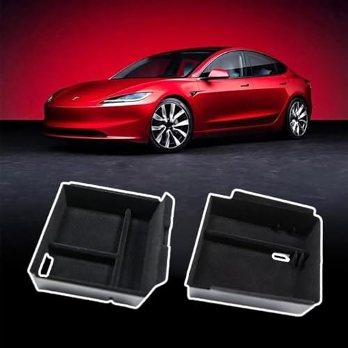 XENITE Für Tesla Model 3 Highland 2024 Konsole Armlehne Lagerung Organizer Innen Aufbewahrungsbox Organizer Innen Ersatz Zubehör,1*ArmrestFlocking von XENITE
