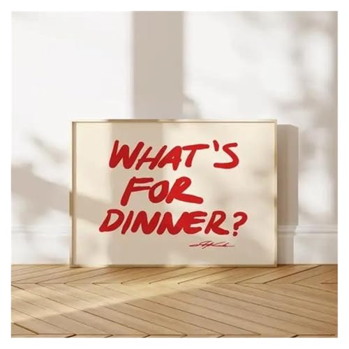 XENITE Wandkunst-Leinwanddrucke What is for Dinner ? Druckgrafik Ästhetischer Kunstdruck Küche WandKunst Dekoration Minimalistisches Rahmenloses Leinwandgemälde(40x60cm) von XENITE