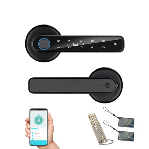 Fingerprint Door Lock, 5 in 1 Smart Door Knob with Smart APP/Fingerprint/IC Cards/Password/Backup Keys, Fingerprint Door Knob with Keypad for Bedroom, Office, Apartment Fingerprint Door Lock, 5 in 1 Smart Door Knob with Smart APP/Fingerprint/IC Cards/Password/Backup Keys, Fingerprint Door Knob with Keypad for Bedroom, Office, Apartment von XENOCAM