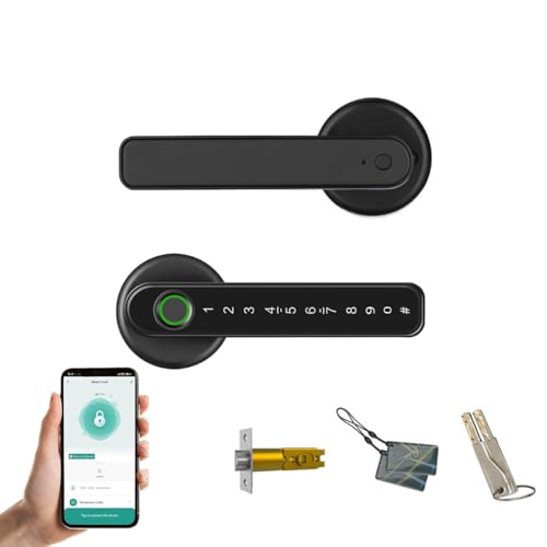 Fingerprint Door Lock, 5 in 1 Smart Door Knob with Smart APP Fingerprint IC Cards Password Backup Keys Fingerprint Door Knob with Keypad for Bedroom, Office, Apartment Fingerprint Door Lock, 5 in 1 Smart Door Knob with Smart APP Fingerprint IC Cards Password Backup Keys Fingerprint Door Knob with Keypad for Bedroom, Office, Apartment von XENOCAM