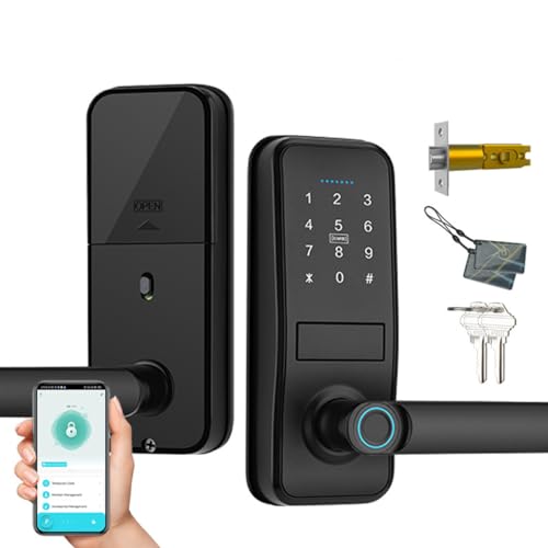 Smart Lock, Keyless Entry with Sleek Matte Black Handle, Electronic Keypad Deadbolt,Fingerprint & Touchscreen Keypad, Biometric Bluetooth Smart Lock for Front Door Smart Lock, Keyless Entry with Sleek Matte Black Handle, Electronic Keypad Deadbolt,Fingerprint & Touchscreen Keypad, Biometric Bluetooth Smart Lock for Front Door von XENOCAM
