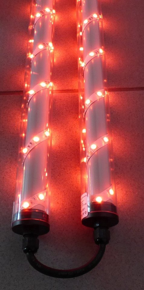 XENON LED Außen-Wandleuchte 8132 Gabionen Leuchte LED 230 Volt 360 Grad 2 x 0,9 m ROT, LED, Xenon / ROT von XENON