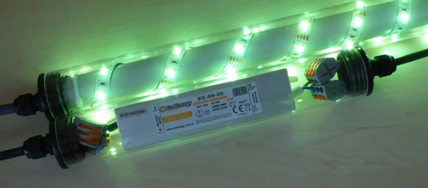XENON LED Außen-Wandleuchte 8134 Gabionen Leuchte LED 230 Volt 360 Grad 2 x 0,9 meter Grün, LED, Xenon / Grün von XENON