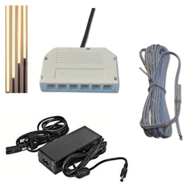 XENON LED Dekolicht 1703 LED ALU Slim 4x0,50m direkt-indirektes Licht Netzteil Warm Weiß, Xenon / Warm Weiß von XENON