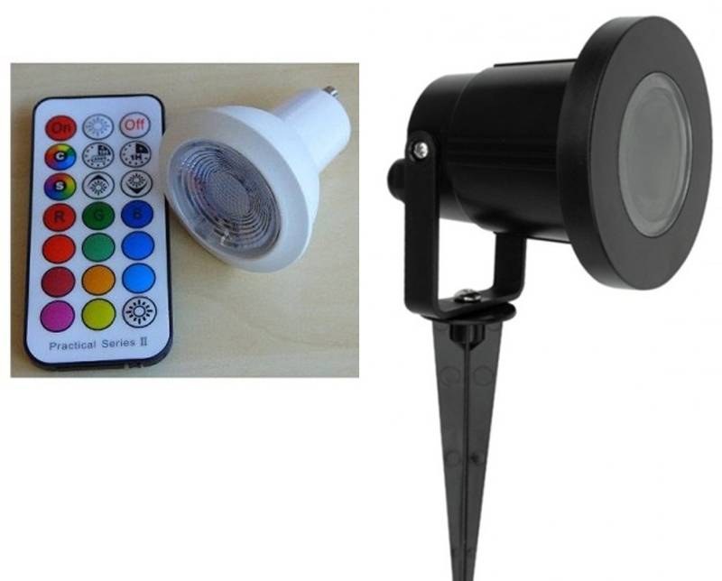 XENON LED Dekolicht 2235 Gartenspot LED RGB+CCT Strahler + Fernb. + Timer, LED GU10 Mehrfarbig, Lichtideen / Mehrfarbig von XENON