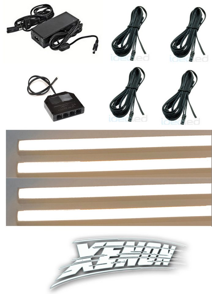 XENON LED Dekolicht 3361 LED Regal Beleuchtung kalt weiß 4 x 75 cm inclusive Netzteil, Xenon / Kalt Weiß von XENON