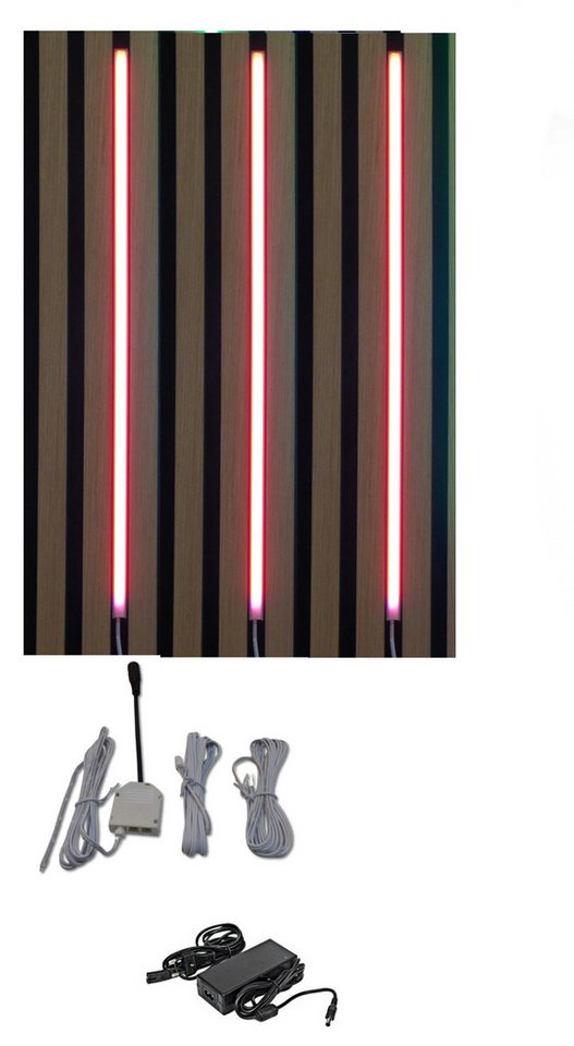 XENON LED Dekolicht 3534 3529 LED Leuchte Akustik Paneel 4x50cm Netzteil Rot, LED Band COB (Stripe), Xenon / Rot von XENON