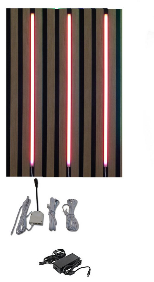 XENON LED Dekolicht 3566 LED Leuchte Kunststoff Schiene weiß 5x50cm Rot Netzteil, Xenon / Rot von XENON