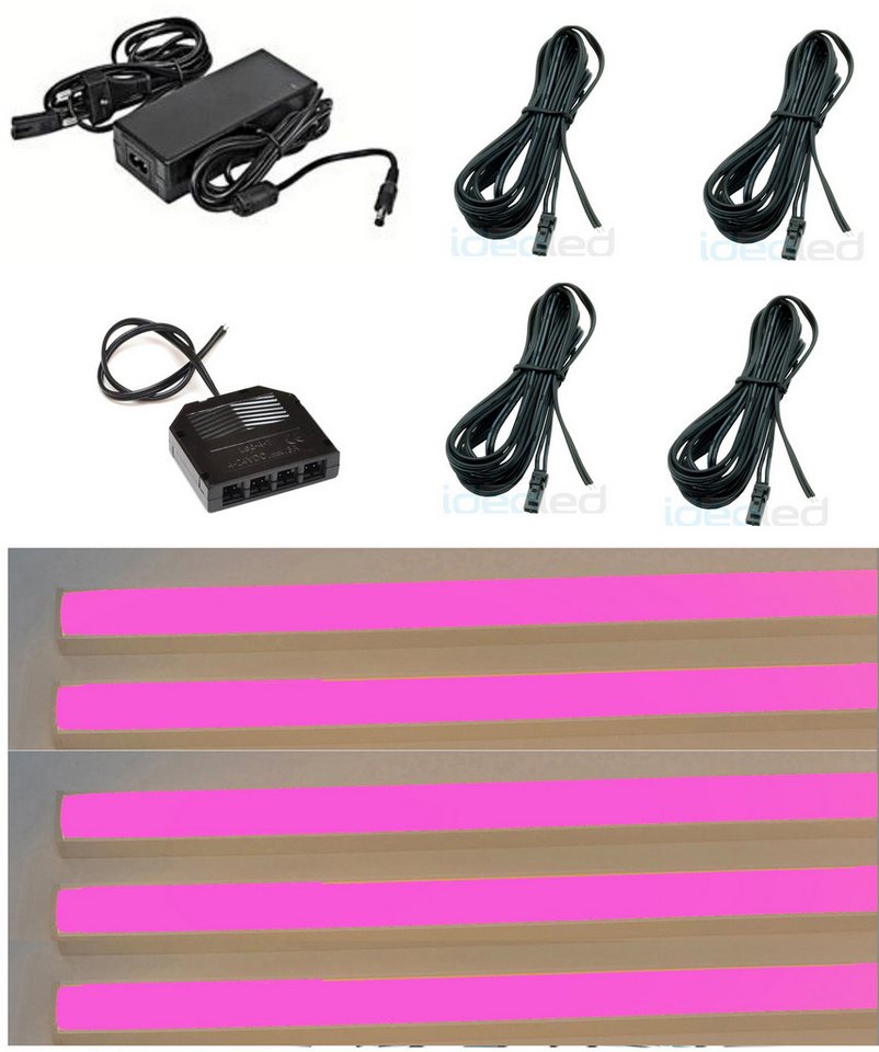 XENON LED Dekolicht 3906 LED Regal Beleuchtung 5 x 0,75m inkl. Netzteil Lichtfarbe Pink, Xenon / Pink von XENON