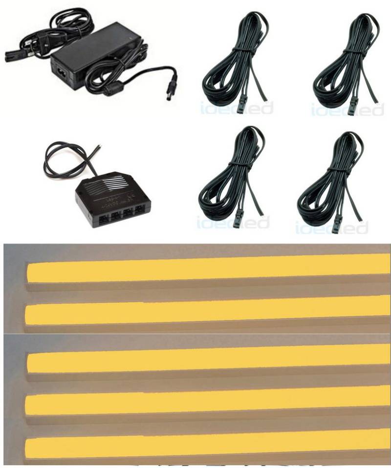 XENON LED Dekolicht 4103 LED Regal Beleuchtung 5 x 0,75m inkl. Netzteil Lichtfarbe Orange, Xenon / Orange von XENON