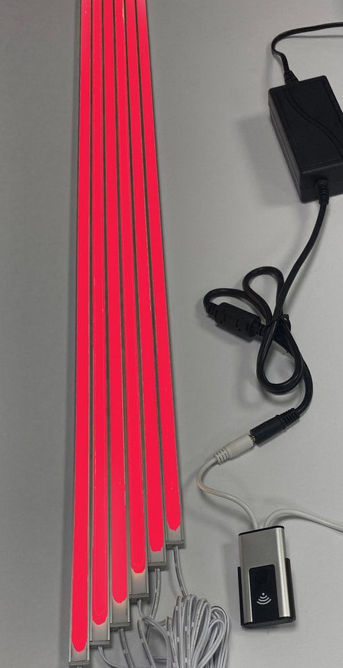XENON LED Dekolicht 4159 SMART Leuchte ALU Schiene Slime 6x1m matt ROT + Netzteil, Xenon / ROT von XENON