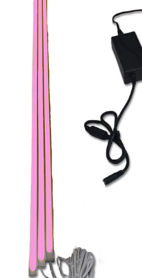 XENON LED Dekolicht 4591 LED Leuchte 3x150cm schwarze Kunststoff Schiene Netzteil PINK, Xenon / Pink von XENON