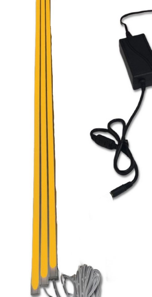 XENON LED Dekolicht 4595 LED Leuchte 3x150cm schwarze Kunststoff Schiene Netzteil GELB, Xenon /Gelb von XENON