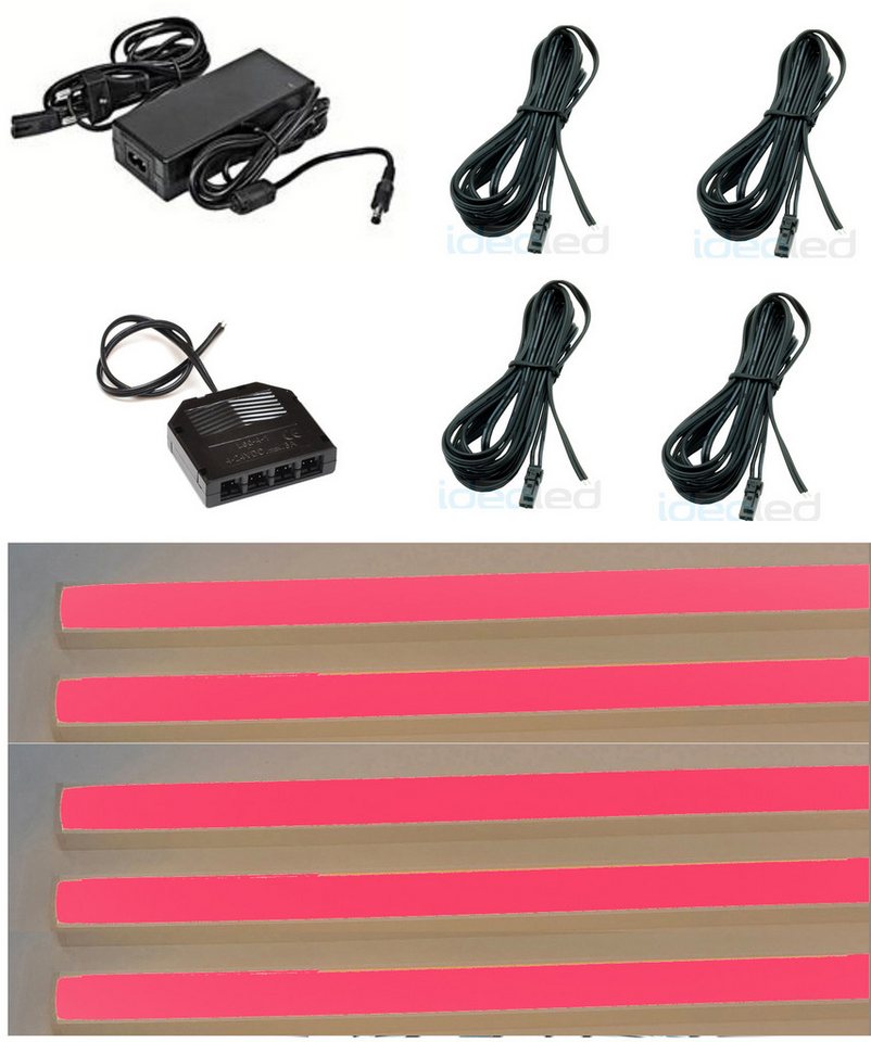 XENON LED Dekolicht 6667 LED Regal Beleuchtung 5x0,75m inklusive Netzteil Lichtfarbe Rot, Xenon / Rot von XENON