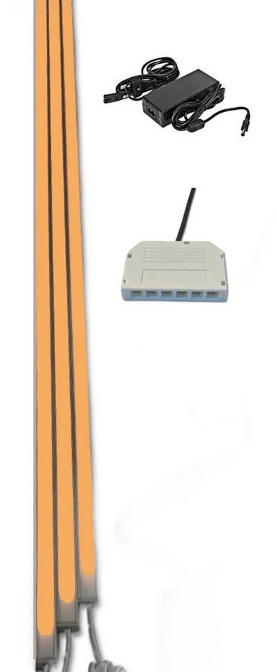 XENON LED Dekolicht 7169 LED Leuchte Kunststoff Schiene weiß 3x125cm ORANGE Komplett-Set, Xenon / ORANGE von XENON