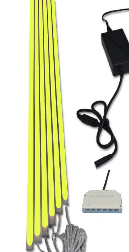 XENON LED Dekolicht 7525 LED Leuchte Kunststoff Schiene weiß 6x100cm Netzteil Gelb, Xenon / Gelb von XENON