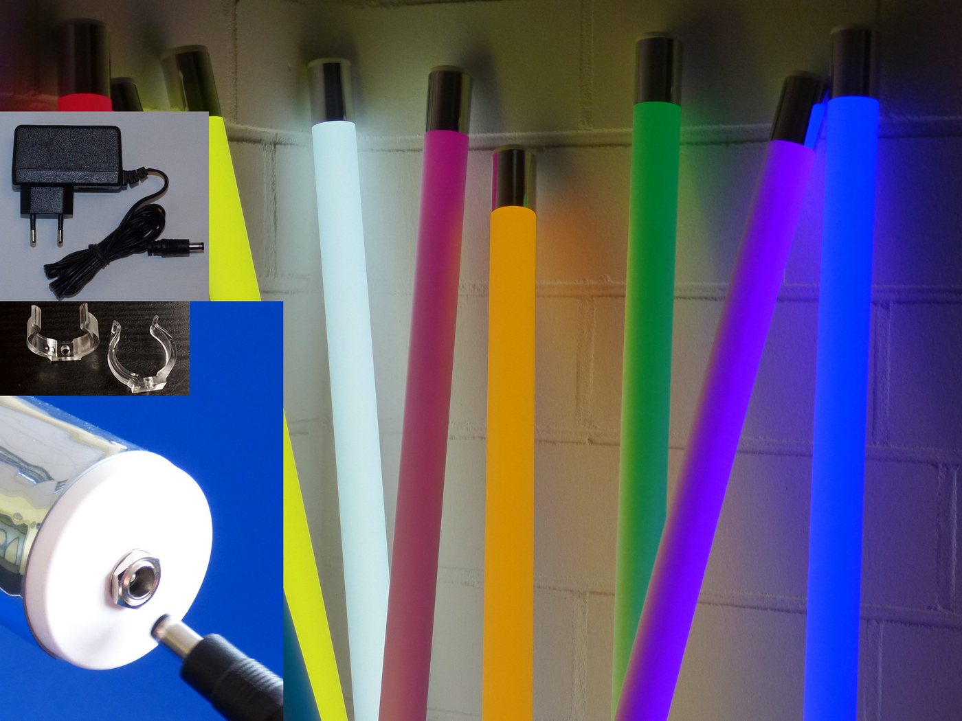 XENON LED Wandleuchte 9739 LED RGB Leuchtstab 12 Volt 1,23m WIFI - APP Steuerung, LED Band (Stripes), Netzteil, Lieferung inklusive 2 Klammern zur Befestigung an Wand oder Decke. von XENON