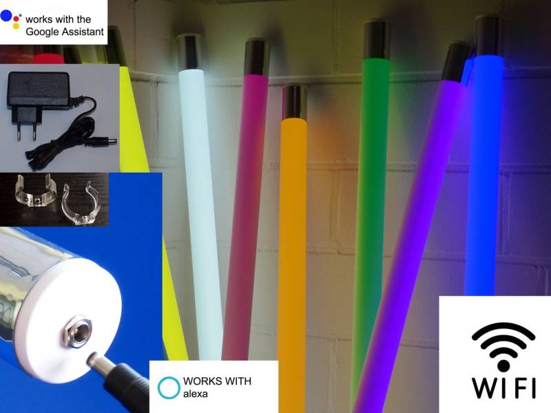 XENON LED Wandleuchte 9941 LED Stab Hell 1,23m 34,56W 4Zon.-FB LED LS RGB + Warm Weiß, Xenon / Mehrfarbig von XENON