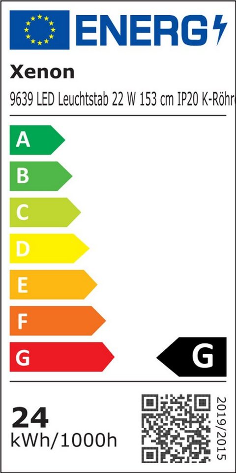 XENON LED Wandleuchte LED Leuchtstab K-Röhre 24 Watt Länge 1,53 m IP-20 Kunststoff Orange, LED Röhre T8, Xenon von XENON