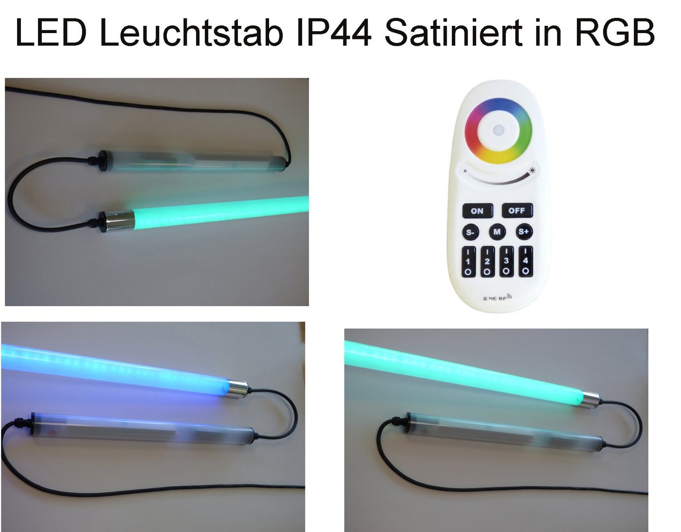 XENON LED Wandleuchte LED Leuchtstab Satiniert 0,63mn RGB+WW Fernbed. IP44 Länge 230V, LED Röhre T8, Xenon Mehrfarbig von XENON