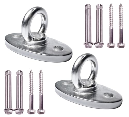 XENVIO Deckenhaken Schwerlast Ultrastark SUS-304 Feste Halterung U-Typ 2er Set - Hält sicher bis zu 1270 kg - Ideal für Hängesessel, Hängematte, Boxsack - Holz- oder Betoninstallation von XENVIO