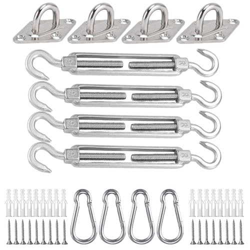 XENVIO Sonnensegel Befestigung Set Zubehör 304 Edelstahl M6-44 Stücke von XENVIO