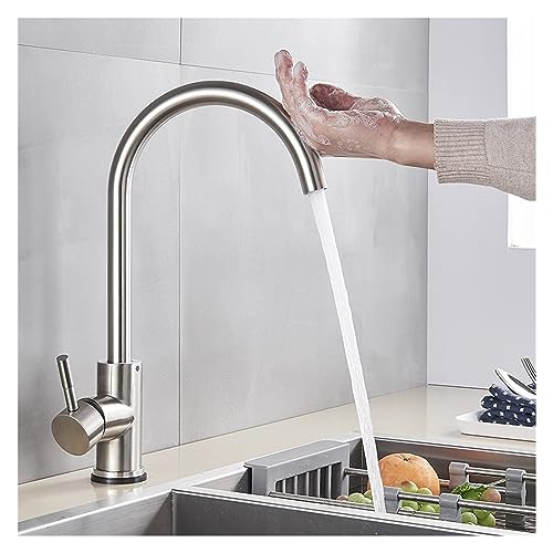 Sensor Schwarz Küchenarmatur Sensitive Touch Control Wasserhahn Mixer for Küche Touch Sensor Küchenmischbatterie (Color : Brushed nickle) von XEOWHUPG