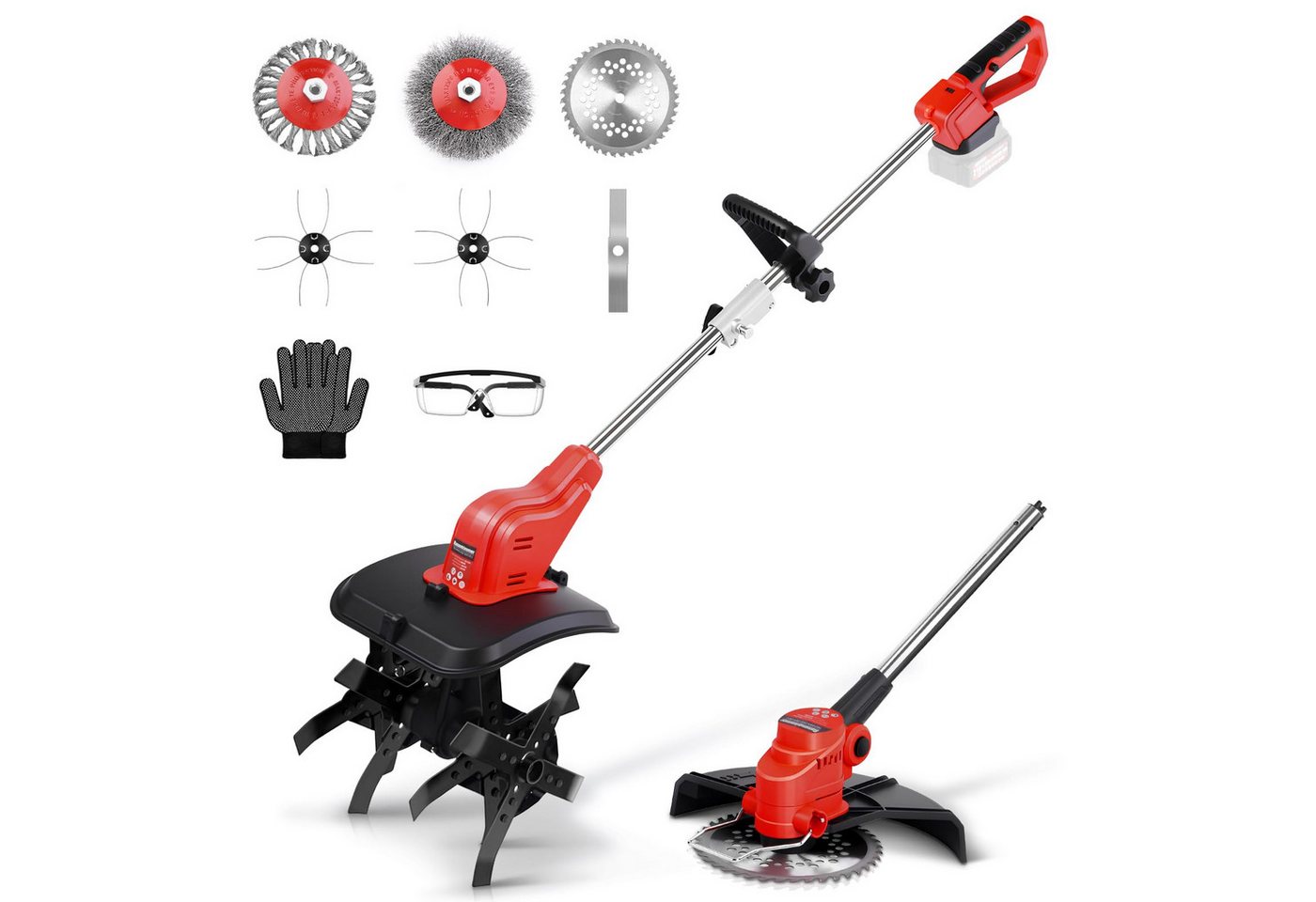 XERSEK Akku-Motorhacke 2-IN-1 Elektro Motorhacke Rasentrimmer Set Akku Bodenhacke 980W, 25 cm Arbeitsbreite, Kompatibel Mit Makita Akku 18V, ohne Akku, Elektisch Gartenfräse XERSEK Akku-Motorhacke 2-IN-1 Elektro Motorhacke Rasentrimmer Set Akku Bodenhacke 980W, 25 cm Arbeitsbreite, Kompatibel Mit Makita Akku 18V, ohne Akku, Elektisch Gartenfräse von XERSEK