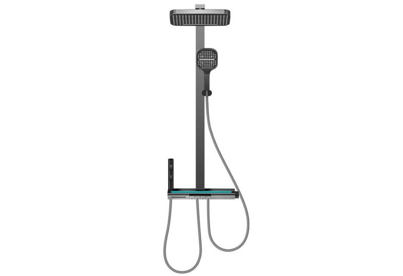 XERSEK Duschsystem Duschsystem mit LED-Display 4in1 Regendusche Duschset Armatur Schwarz, 4 Strahlart(en) von XERSEK