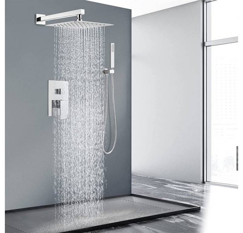 XERSEK Duschsystem Unterputz Duschset Duschsystem Komplett-Set Überkopfbrausset 30*30, 2 Strahlart(en), Regendusche System, Eckig, 2 Strahlarten, Duscharmatur inkl.Handbrause, Messingkörper von XERSEK