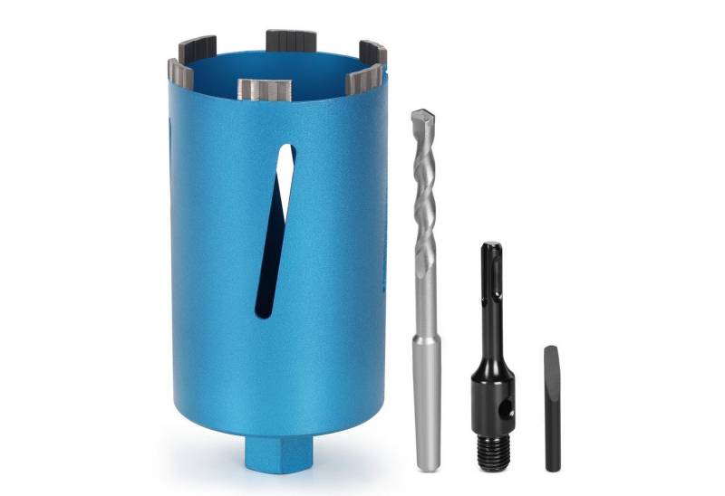 XERSEK Kernbohrer M22 Diamantbohrkrone Nass Trocken Bohrkrone 102mm mit SDS plus, Ø 102 mm, L 200 mm, Segmenthöhe 10mm, Nassbohrkrone Trockenbohrkrone Dosenbohrer Kernbohrkrone für Beton von XERSEK