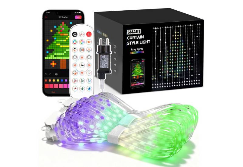 XERSEK LED-Lichterkette Smart Lichtervorhang 400 LED Vorhanglichter 2-3M Vorhang Lichterkette, mit APP Musik Synchronisation Dynamisch DIY für Innen Hintergrund XERSEK LED-Lichterkette Smart Lichtervorhang 400 LED Vorhanglichter 2-3M Vorhang Lichterkette, mit APP Musik Synchronisation Dynamisch DIY für Innen Hintergrund von XERSEK