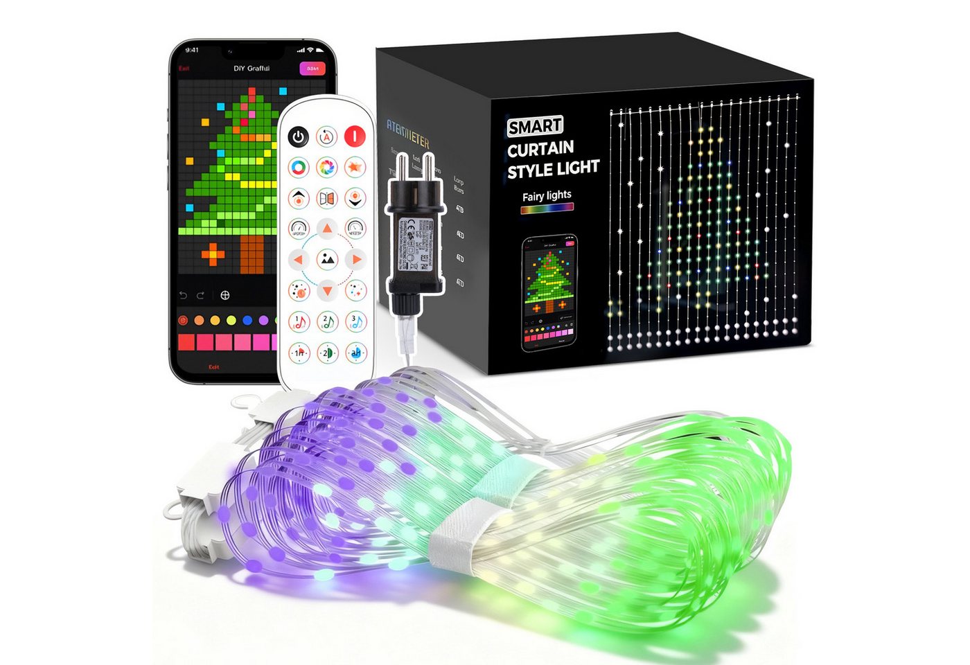 XERSEK LED-Lichterkette Smart Lichtervorhang 400 LED Vorhanglichter 2-3M Vorhang Lichterkette, mit APP Musik Synchronisation Dynamisch DIY für Innen Hintergrund XERSEK LED-Lichterkette Smart Lichtervorhang 400 LED Vorhanglichter 2-3M Vorhang Lichterkette, mit APP Musik Synchronisation Dynamisch DIY für Innen Hintergrund von XERSEK