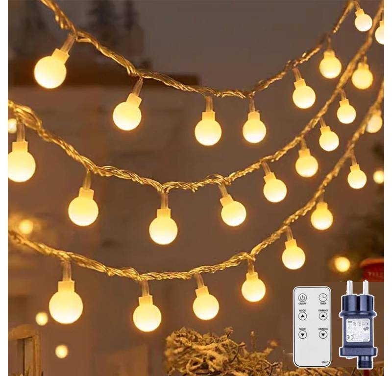 XERSEK LED-Lichtervorhang 31V LED-Lichterkette Weihnachts Beleuchtung Garten Deko Dimmbar, 150-flammig, Kugel Weihnachts Lichterketten Winter Party Timer Warmweiß Bunt IP44 XERSEK LED-Lichtervorhang 31V LED-Lichterkette Weihnachts Beleuchtung Garten Deko Dimmbar, 150-flammig, Kugel Weihnachts Lichterketten Winter Party Timer Warmweiß Bunt IP44 von XERSEK