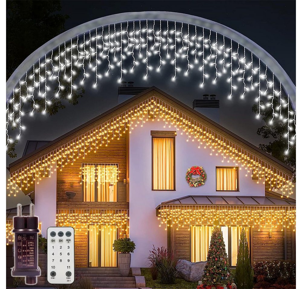 XERSEK LED-Lichtervorhang LED Lichtervorhang Eiszapfen Schneefall Meteorschauer Regen, Gesamtlänge 5m Weihnachtsbeleuchtung Gartenleuchte XERSEK LED-Lichtervorhang LED Lichtervorhang Eiszapfen Schneefall Meteorschauer Regen, Gesamtlänge 5m Weihnachtsbeleuchtung Gartenleuchte von XERSEK