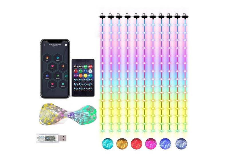 XERSEK LED Nachtlicht Warmweiß LED-Lichterkette Lichtervorhang Lichternetz Außen Outdoor, Fernbedienung, Timer, 2*2M 200LEDs LED String Vorhang Weihnachts Beleuchtung IP65 72 Modi USB, RGB XERSEK LED Nachtlicht Warmweiß LED-Lichterkette Lichtervorhang Lichternetz Außen Outdoor, Fernbedienung, Timer, 2*2M 200LEDs LED String Vorhang Weihnachts Beleuchtung IP65 72 Modi USB, RGB von XERSEK