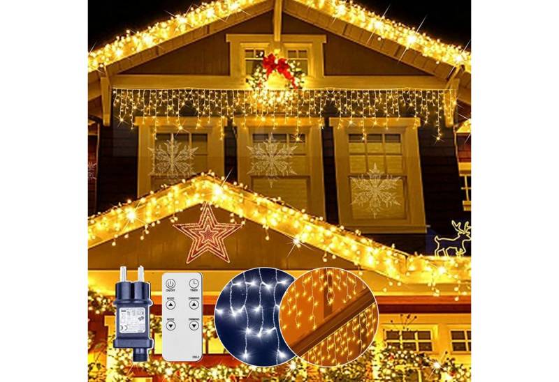 XERSEK LED-Streifen Eisregenvorhang Eisregen LED Lichtervorhang Weihnachts Beleuchtung, Speicherfunktion,4-Helligkeitsstufen,Wechselbar, Strom,Timer,Dimmbar XERSEK LED-Streifen Eisregenvorhang Eisregen LED Lichtervorhang Weihnachts Beleuchtung, Speicherfunktion,4-Helligkeitsstufen,Wechselbar, Strom,Timer,Dimmbar von XERSEK