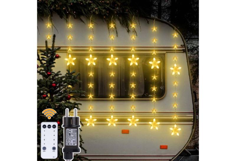 XERSEK Lichterkette 2m LED Lichtervorhang Dimmbar Warmweiß Weihnachten Stern Lichterketten, 24V Adapter, 3M Stromkabel, Timer Memory Funktion XERSEK Lichterkette 2m LED Lichtervorhang Dimmbar Warmweiß Weihnachten Stern Lichterketten, 24V Adapter, 3M Stromkabel, Timer Memory Funktion von XERSEK