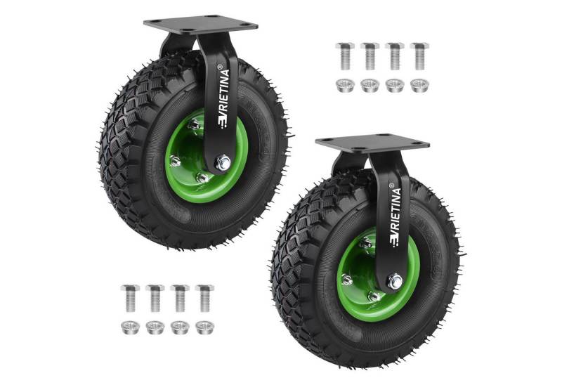 XERSEK Möbelrolle 2er Set Transportrolle mit Luftbereifung Ø 250x90 mm Bockrolle Luftrad, (Standardrad stoßdämpfende Luftreifen Ruhig Luftrad auf Stahlfelge, für Bollerwagen Transportwagen Kit, Tragkraft: 135 KG pro Rad) von XERSEK
