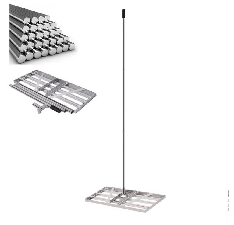 XERSEK Vertikutierer 2m Extra lang Stiel Rechen Rakel Edelstahl Lawn Leveling Rake Werkzeug, 85,00 cm Arbeitsbreite, (85X35cm Flächenebner Leveling Lawn Levelingrake zum Sanden) von XERSEK