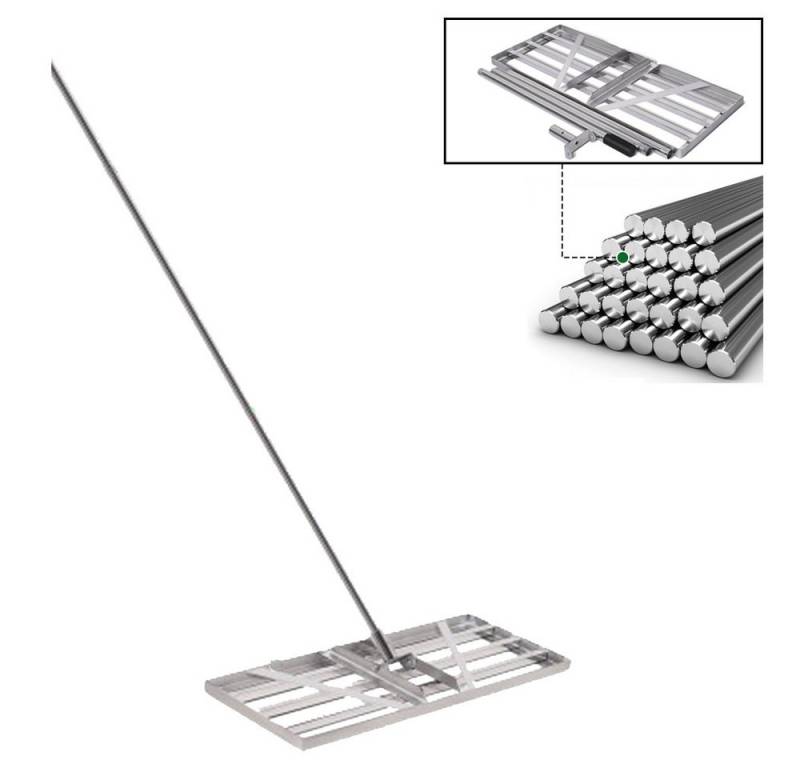 XERSEK Vertikutierer Profi Levelingrake Levelawn RakelRasen Flächenebner Leveler Edelstahl, 85,00 cm Arbeitsbreite, (Mit Einstellbare Griff 200cm Levelling-Rake Topdressing Levelawn), zum Sanden Gartengras Golf Hinterhof von XERSEK