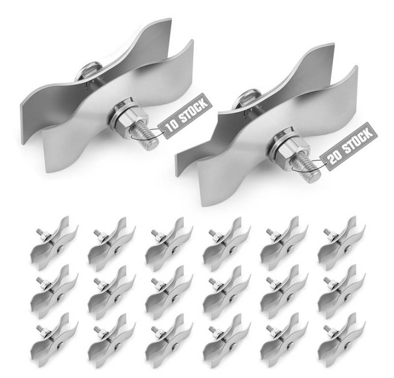 XERSEK Zaunverbinderset 10/20Stk Bauzaun Verbindungsschelle 42x42mm Legierungsstahl Mobilzaun, (10-St), Verbinder Schelle Bauzaunschelle Baustelle Absicherung von XERSEK