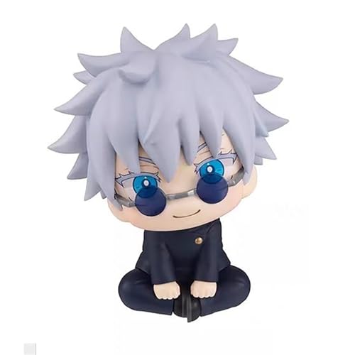 XESAGSNV Jujutsu Kaisen Anime-Ornamente, Geto Suguru-Figuren, Blick nach oben, in der Handfläche sitzend, Anime-Ornament-Modelle, Kuchendekorationen (Satoru Gojo in farbiger Box) von XESAGSNV