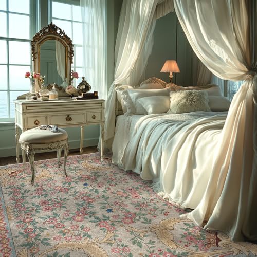 Moderner Designer Teppich rutschfest Waschbar Teppich Retro-Farb-MusterHomeDekorativeTeppiche,110x190cm von XESZIEO