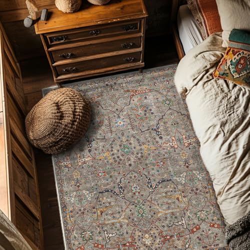 Moderner Designer Teppich rutschfest Waschbar Teppich Retro-Grau-MusterHomeDekorativeTeppiche,110x190cm Moderner Designer Teppich rutschfest Waschbar Teppich Retro-Grau-MusterHomeDekorativeTeppiche,110x190cm von XESZIEO