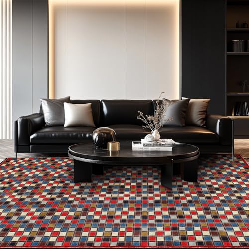 XESZIEO Moderner Designer Teppich rutschfest Waschbar Teppich Abstrakte geometrische FarbeHomeDekorativeTeppiche,110x190cm von XESZIEO