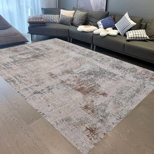 XESZIEO Moderner Designer Teppich rutschfest Waschbar Teppich Abstraktes GrauHomeDekorativeTeppiche,110x190cm von XESZIEO