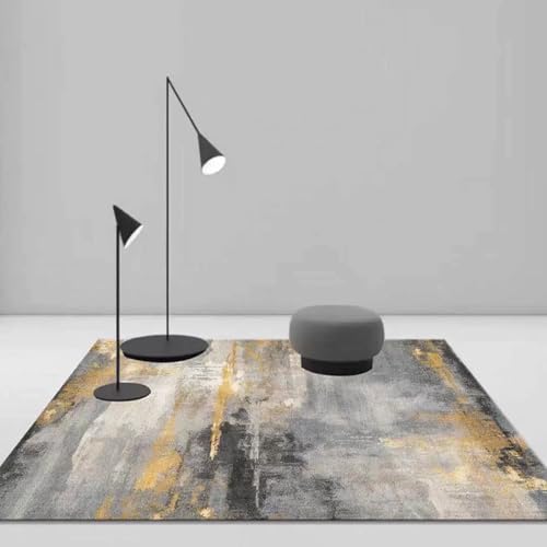 XESZIEO Moderner Designer Teppich rutschfest Waschbar Teppich Abstraktes GraugelbHomeDekorativeTeppiche,110x190cm XESZIEO Moderner Designer Teppich rutschfest Waschbar Teppich Abstraktes GraugelbHomeDekorativeTeppiche,110x190cm von XESZIEO