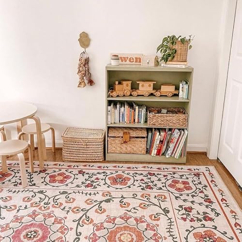 XESZIEO Moderner Designer Teppich rutschfest Waschbar Teppich Abstraktes OrangeHomeDekorativeTeppiche,110x190cm von XESZIEO